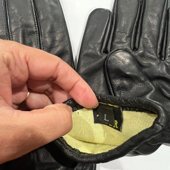 New Men black leather leather tactical duty search gloves gloves - Picture 5 of 5